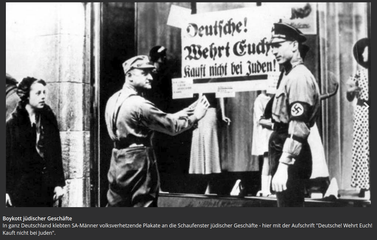 Bildergalerie des BR: Jüdisches Leben in Bayern - Boykott und "Arisierung": Boykott jüdischer Geschäfte in Passau (1933)